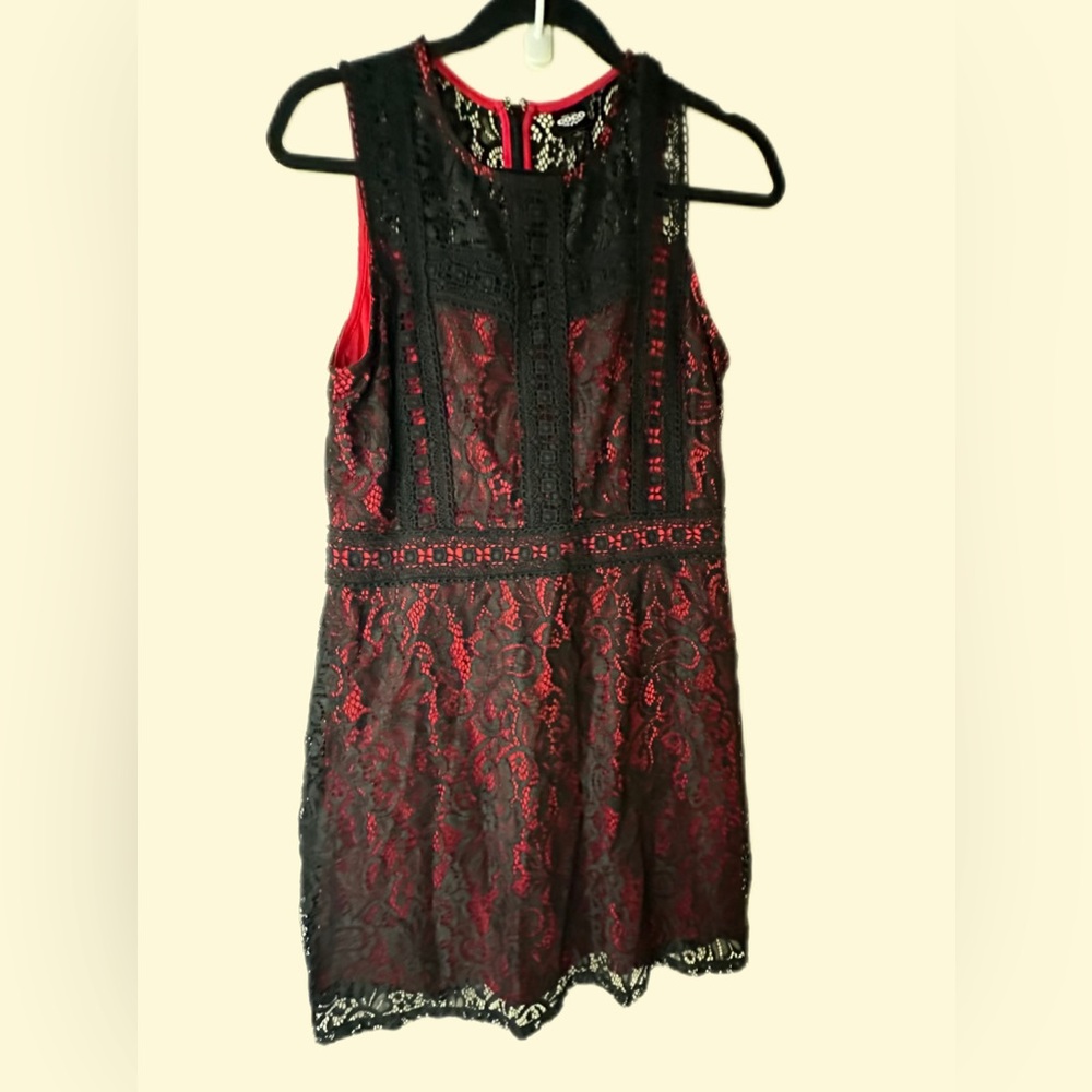 Disney Pixar Coco Goth Black Red Lace Mini Sleeveless Costume‎ Dress Large